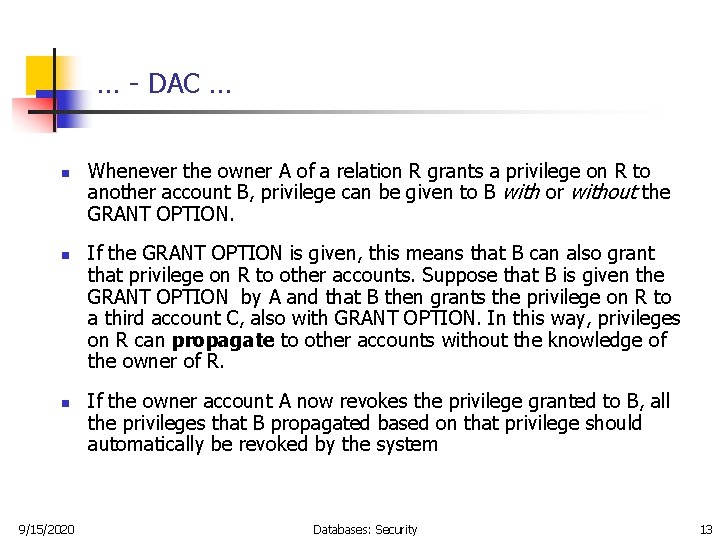 … - DAC … n n n 9/15/2020 Whenever the owner A of a