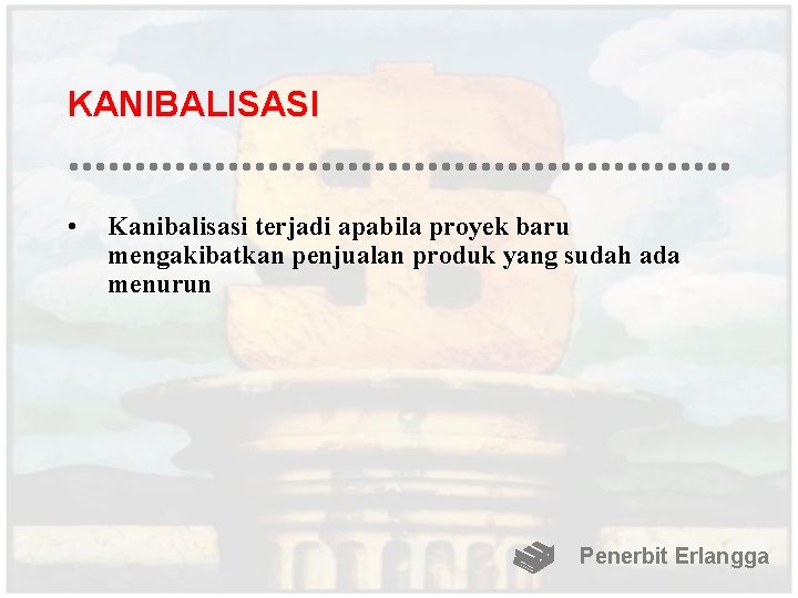 KANIBALISASI • Kanibalisasi terjadi apabila proyek baru mengakibatkan penjualan produk yang sudah ada menurun