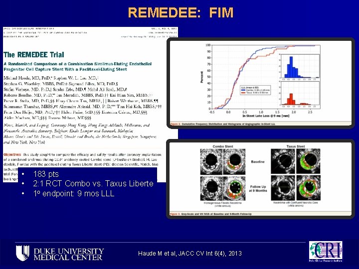 REMEDEE: FIM • • • 183 pts 2: 1 RCT Combo vs. Taxus Liberte