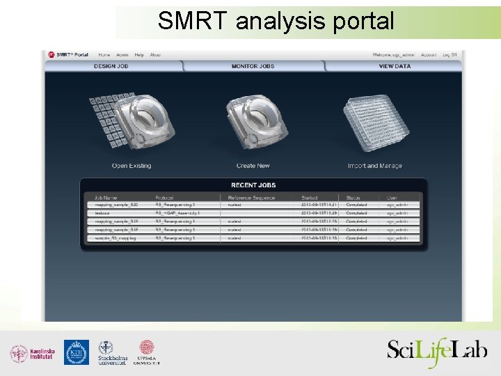 SMRT analysis portal 