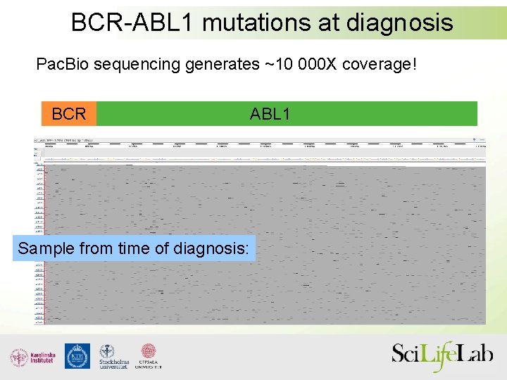 BCR-ABL 1 mutations at diagnosis Pac. Bio sequencing generates ~10 000 X coverage! BCR