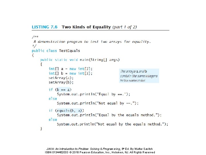 JAVA: An Introduction to Problem Solving & Programming, 8 th Ed. By Walter Savitch JAVA: An Introduction to Problem Solving & Programming, 8 th Ed. By Walter Savitch