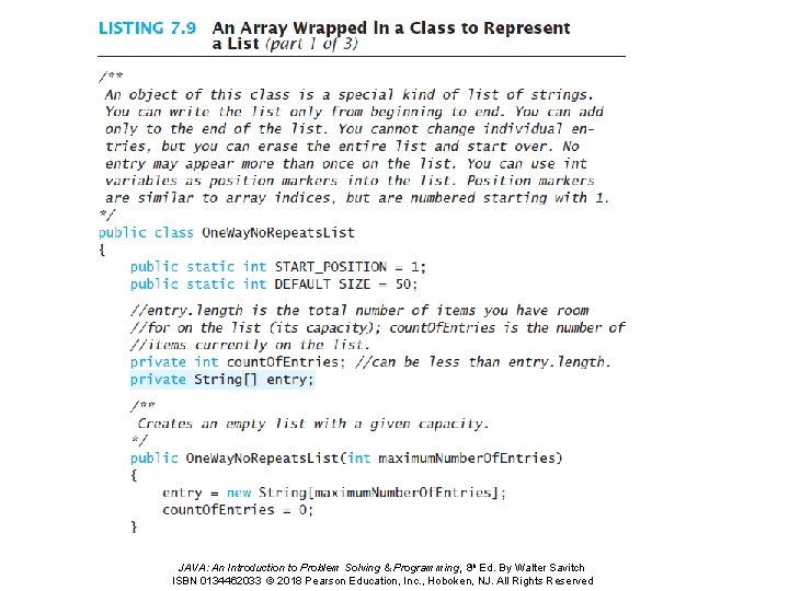 JAVA: An Introduction to Problem Solving & Programming, 8 th Ed. By Walter Savitch JAVA: An Introduction to Problem Solving & Programming, 8 th Ed. By Walter Savitch