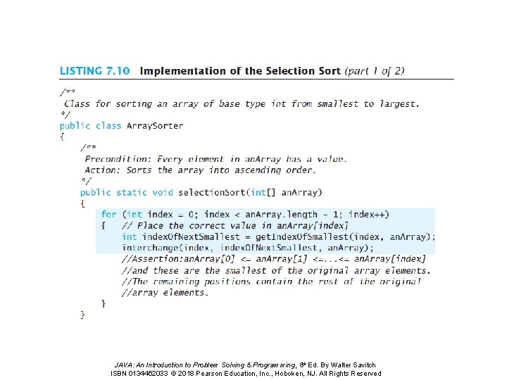 JAVA: An Introduction to Problem Solving & Programming, 8 th Ed. By Walter Savitch JAVA: An Introduction to Problem Solving & Programming, 8 th Ed. By Walter Savitch