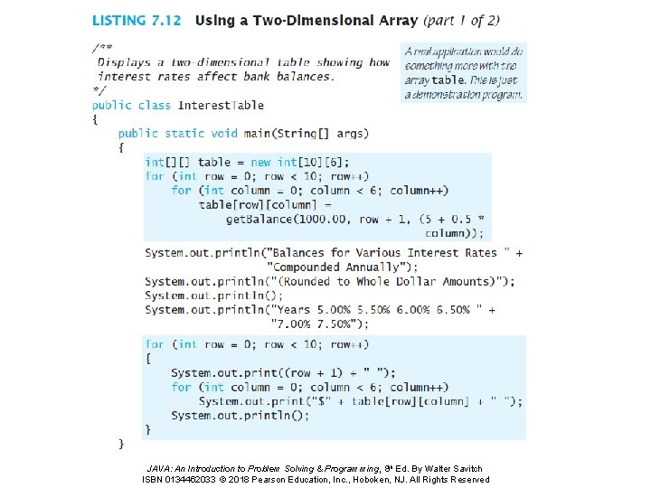 JAVA: An Introduction to Problem Solving & Programming, 8 th Ed. By Walter Savitch JAVA: An Introduction to Problem Solving & Programming, 8 th Ed. By Walter Savitch