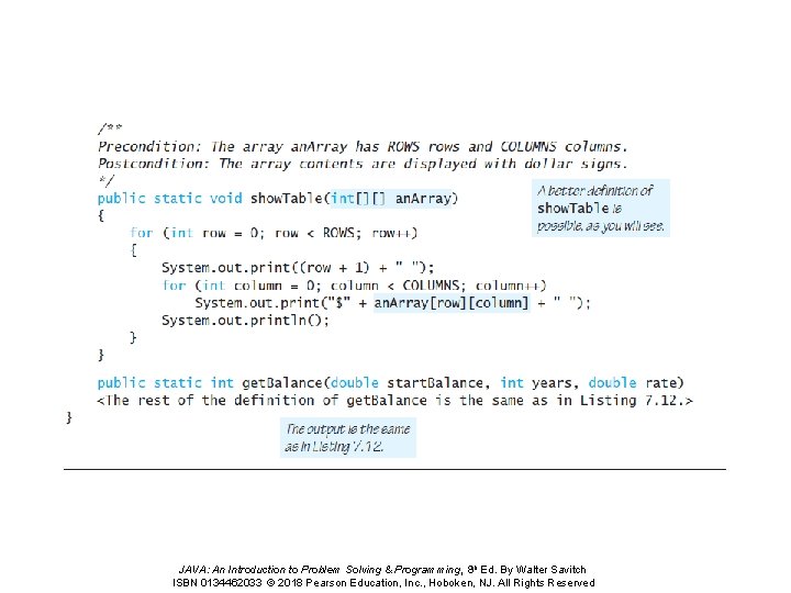 JAVA: An Introduction to Problem Solving & Programming, 8 th Ed. By Walter Savitch JAVA: An Introduction to Problem Solving & Programming, 8 th Ed. By Walter Savitch