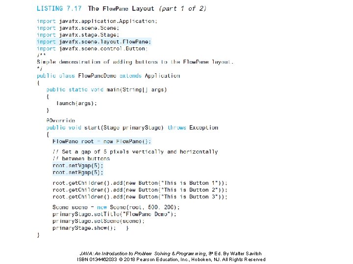 JAVA: An Introduction to Problem Solving & Programming, 8 th Ed. By Walter Savitch JAVA: An Introduction to Problem Solving & Programming, 8 th Ed. By Walter Savitch