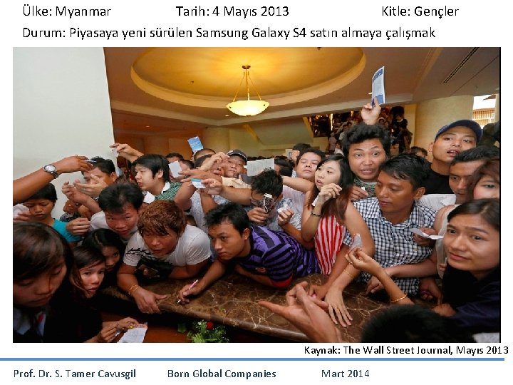 Ülke: Myanmar Tarih: 4 Mayıs 2013 Kitle: Gençler Durum: Piyasaya yeni sürülen Samsung Galaxy