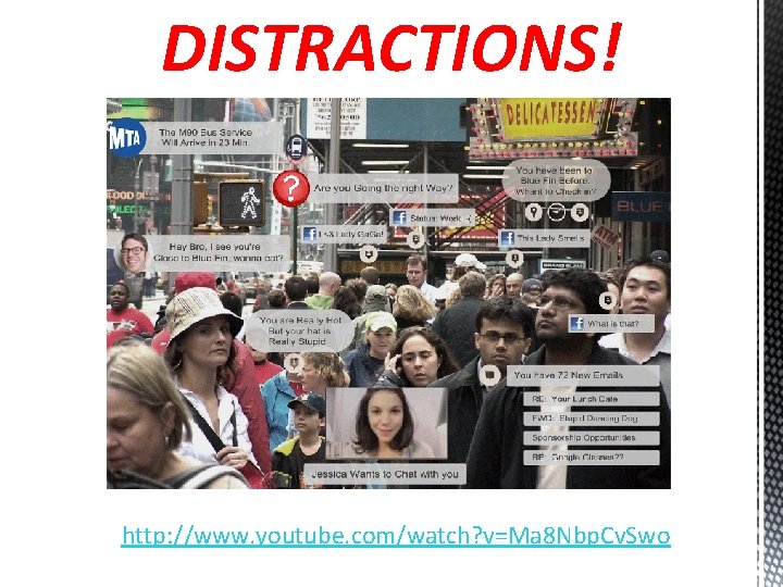 DISTRACTIONS! http: //www. youtube. com/watch? v=Ma 8 Nbp. Cv. Swo 