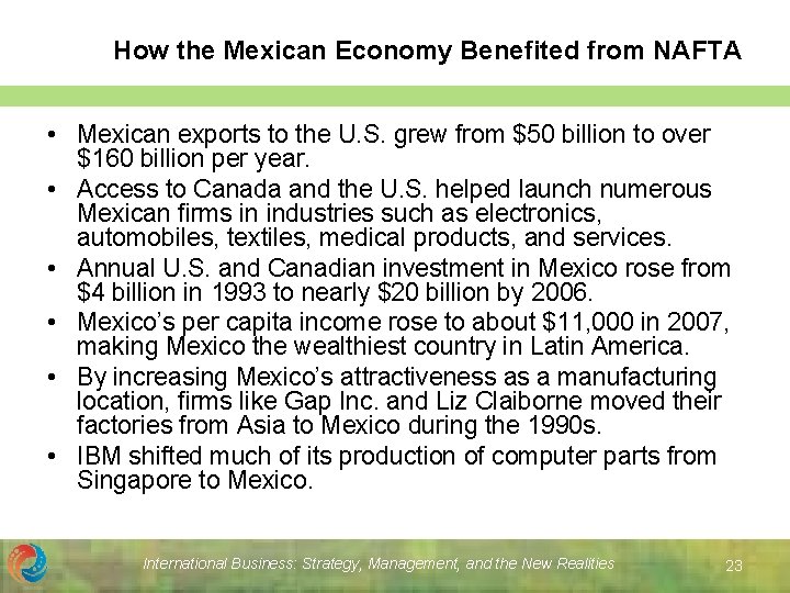 How the Mexican Economy Benefited from NAFTA • Mexican exports to the U. S.