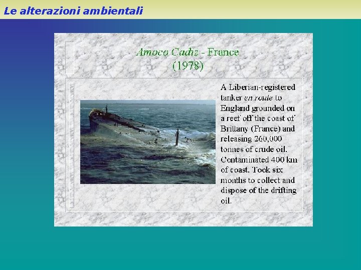 Le alterazioni ambientali 