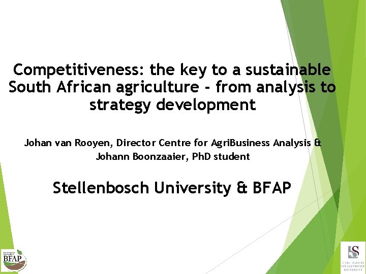 Competitiveness the key to a sustainable South African