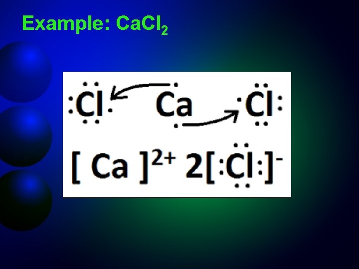 Example: Ca. Cl 2 
