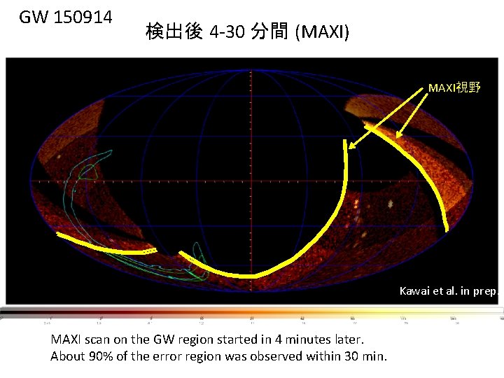 GW 150914 　　　　検出後 4 -30 分間 　 4 -30 min after the(MAXI) detection MAXI視野