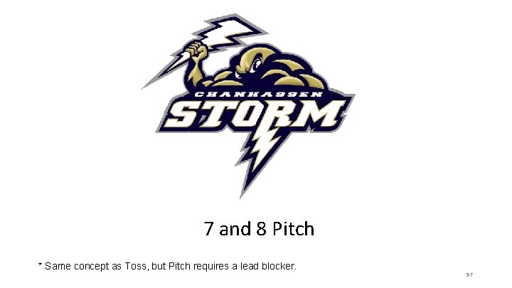 7 and 8 Pitch * Same concept as Toss, but Pitch requires a lead