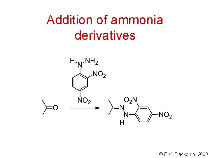 Addition of ammonia derivatives © E. V. Blackburn, 2008 