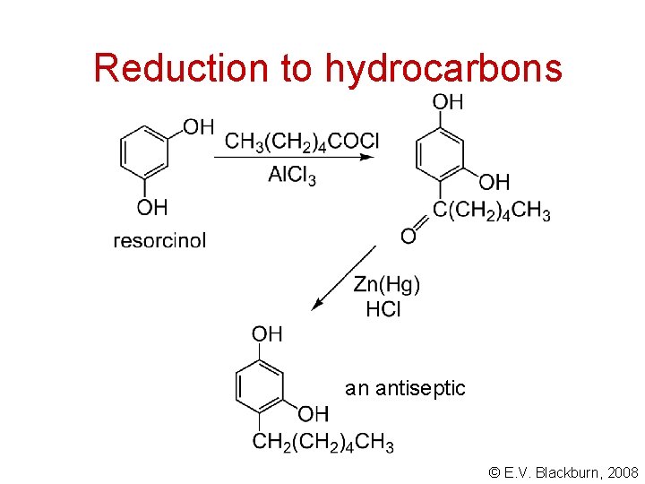 Reduction to hydrocarbons an antiseptic © E. V. Blackburn, 2008 