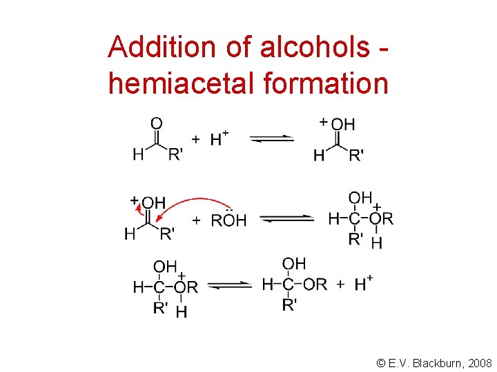 Addition of alcohols hemiacetal formation © E. V. Blackburn, 2008 