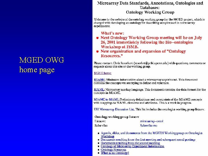 MGED OWG home page 