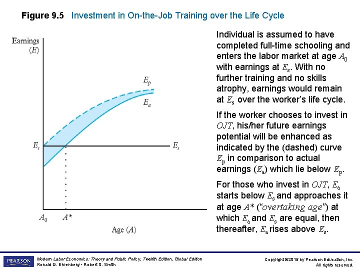 Figure 9. 5 Investment in On-the-Job Training over the Life Cycle Individual is assumed