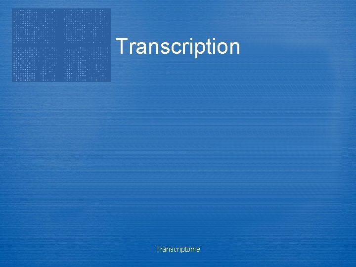 Transcription Transcriptome 