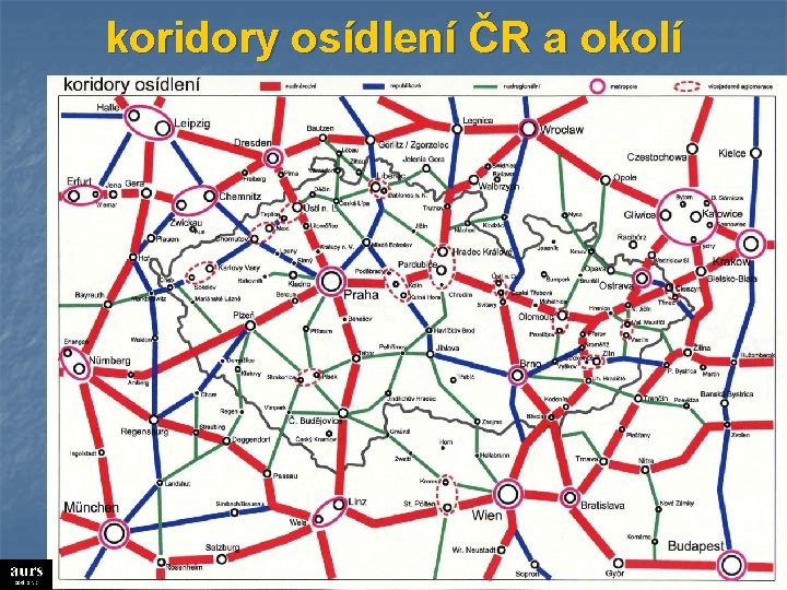 koridory osídlení ČR a okolí 