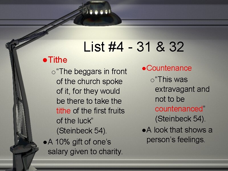 ●Tithe List #4 - 31 & 32 o “The beggars in front of the