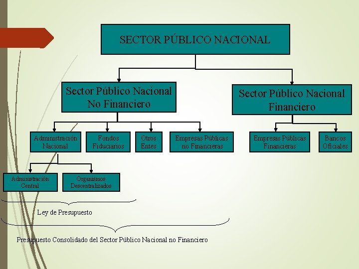 SECTOR PÚBLICO NACIONAL Sector Público Nacional No Financiero Administración Nacional Administración Central Fondos Fiduciarios