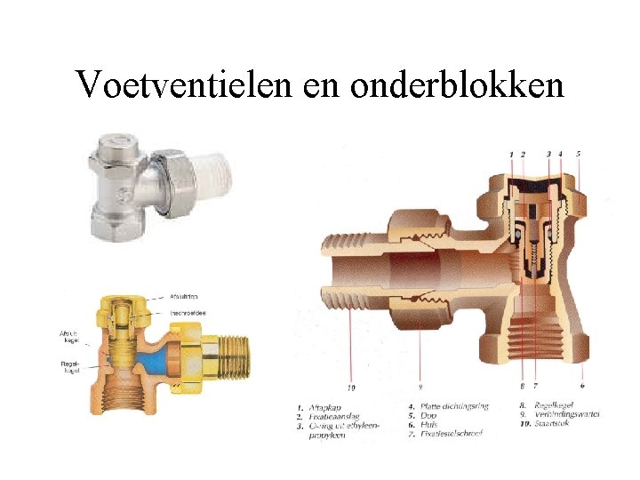 Voetventielen en onderblokken 