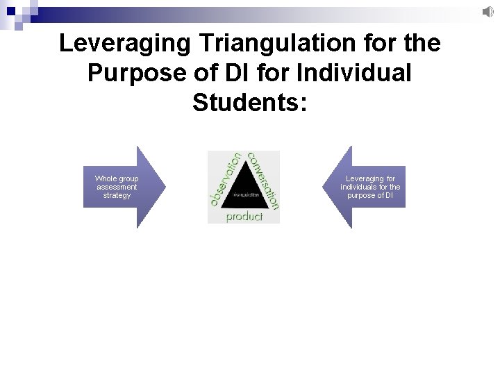Leveraging Triangulation for the Purpose of DI for Individual Students: Whole group assessment strategy