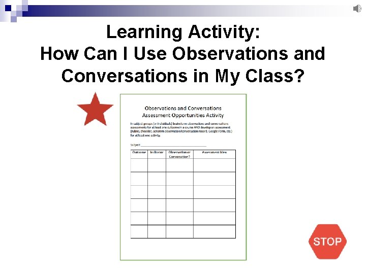 Learning Activity: How Can I Use Observations and Conversations in My Class? 