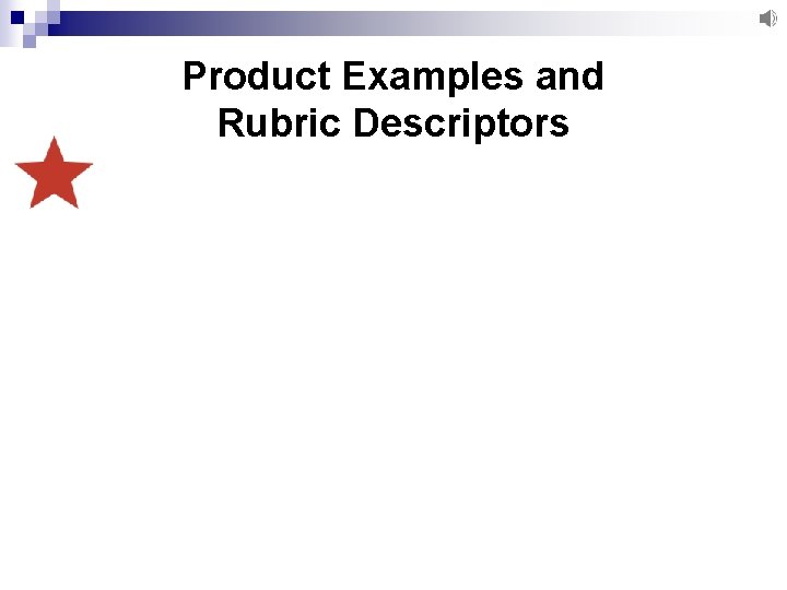 Product Examples and Rubric Descriptors 