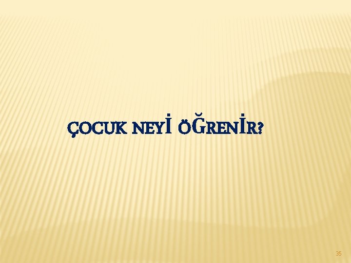 ÇOCUK NEYİ ÖĞRENİR? 35 