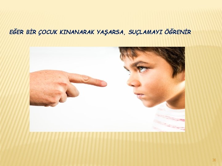 EĞER BİR ÇOCUK KINANARAK YAŞARSA, SUÇLAMAYI ÖĞRENİR 36 