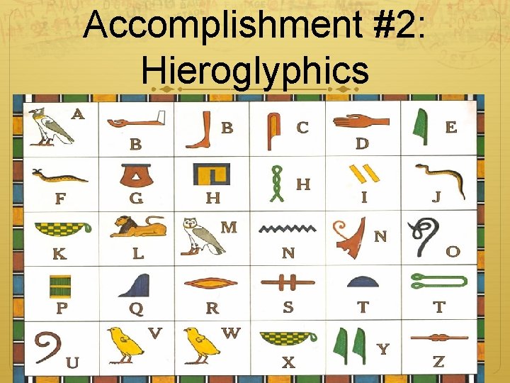 Accomplishment #2: Hieroglyphics 