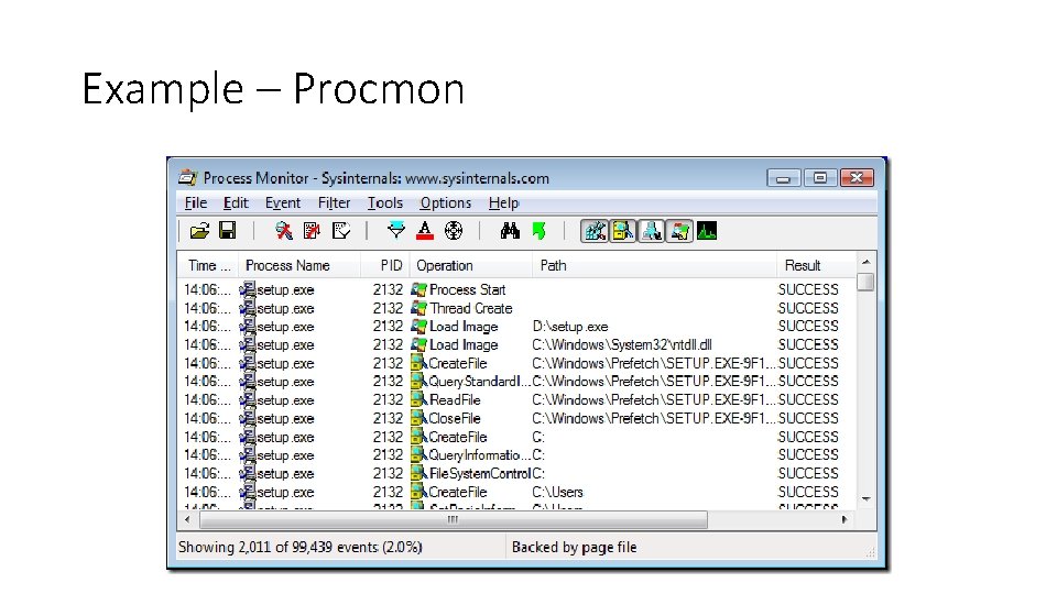 Example – Procmon 