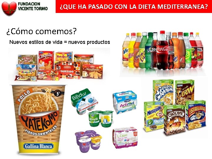 ¿QUE HA PASADO CON LA DIETA MEDITERRANEA? ¿Cómo comemos? Nuevos estilos de vida =