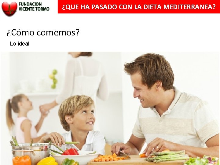 ¿QUE HA PASADO CON LA DIETA MEDITERRANEA? ¿Cómo comemos? Lo ideal 