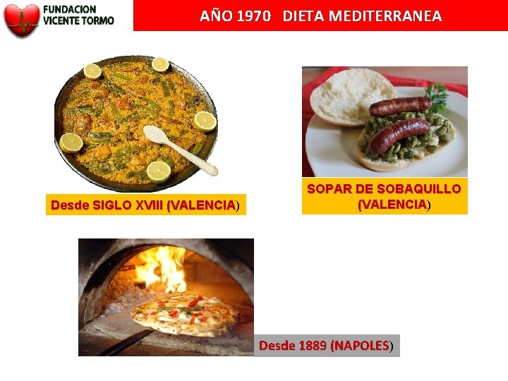 AÑO 1970 DIETA MEDITERRANEA Desde SIGLO XVIII (VALENCIA) (VALENCIA SOPAR DE SOBAQUILLO (VALENCIA) (VALENCIA