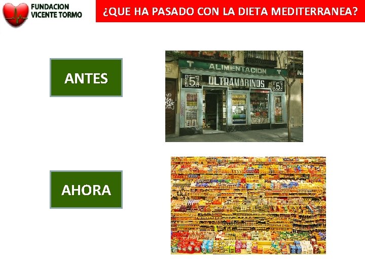 ¿QUE HA PASADO CON LA DIETA MEDITERRANEA? ANTES AHORA 