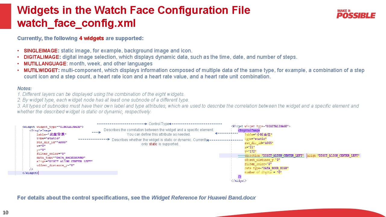 Widgets in the Watch Face Configuration File watch_face_config. xml Currently, the following 4 widgets