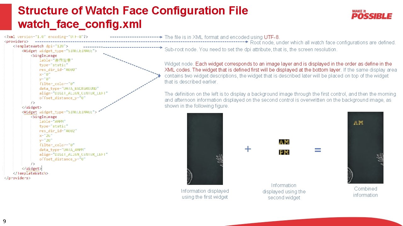 Structure of Watch Face Configuration File watch_face_config. xml The file is in XML format