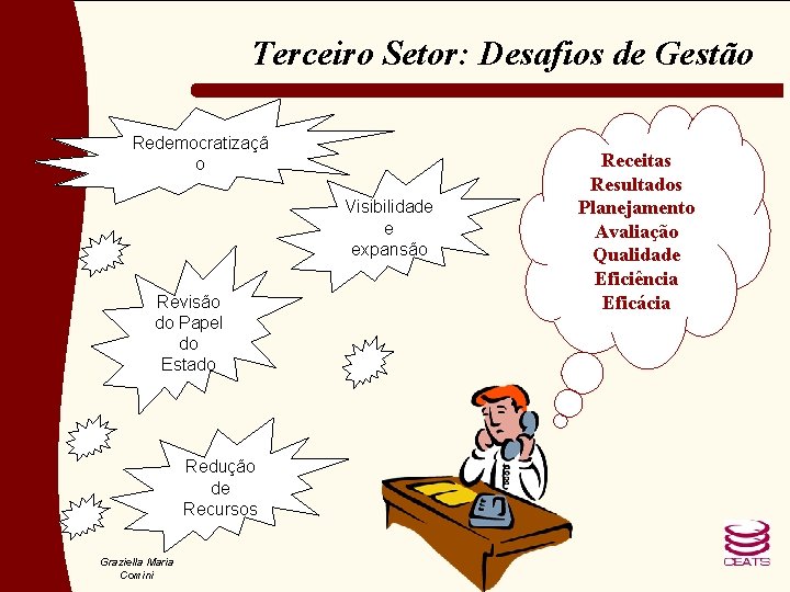 Terceiro Setor: Desafios de Gestão Redemocratizaçã o Visibilidade e expansão Revisão do Papel do