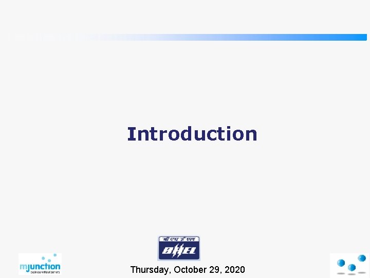 Introduction Thursday, October 29, 2020 