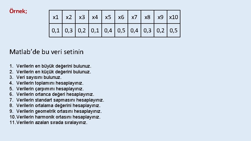 Örnek; x 1 x 2 x 3 x 4 x 5 x 6 x