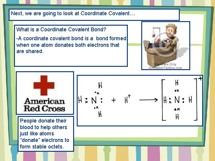 Next, we are going to look at Coordinate Covalent… What is a Coordinate Covalent