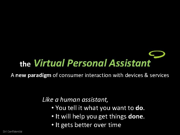 the Virtual Personal Assistant A new paradigm of consumer interaction with devices & services