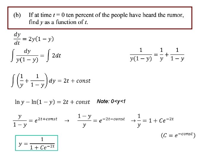Note: 0<y<1 Note: 0<y<1