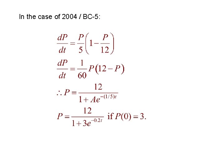 In the case of 2004 / BC-5: In the case of 2004 / BC-5: