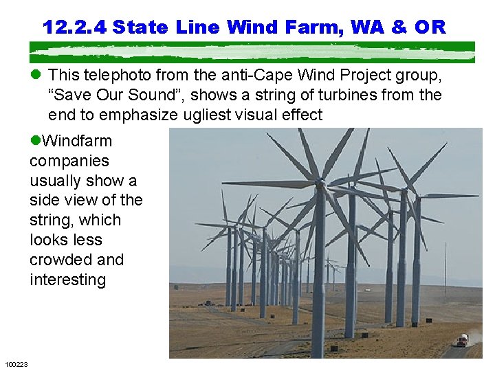 12. 2. 4 State Line Wind Farm, WA & OR l This telephoto from